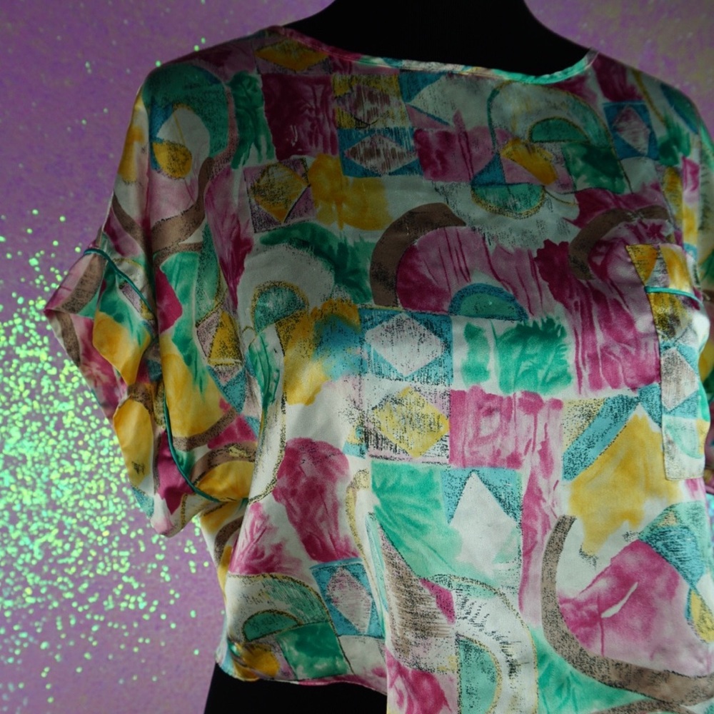 Vintage silk Crop Top